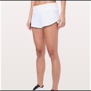 White Lululemon Speed Up Shorts 2.5”